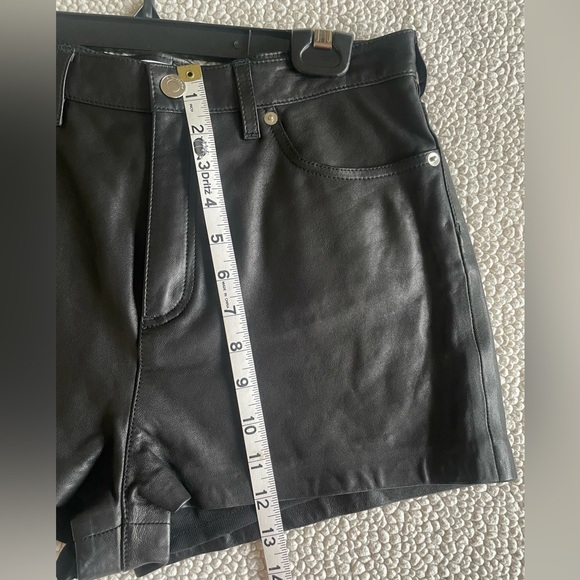 IRO Lamb Leather Shorts Black High Waist Moto Luxe FR38 US6 NWT - Picture 13 of 17
